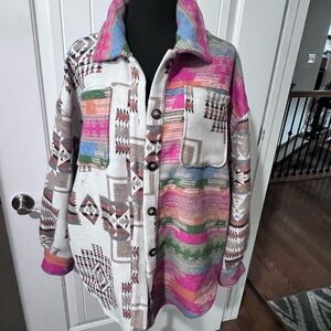 Multicolor Patterned Button Down Shirt